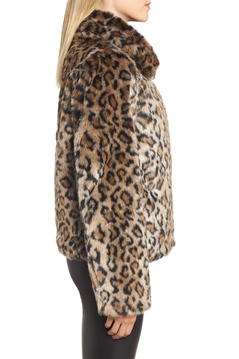 Faux Fur Leopard Jacket, Alternate, color, LEOPARD