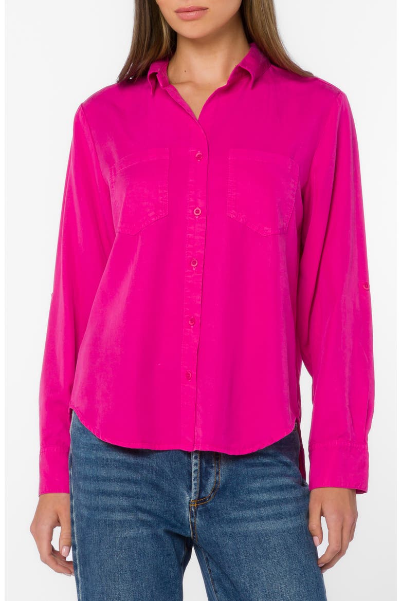 Sirena Roll Tab Sleeve Shirt, Main, color, FUCHSIA FLAMBE
