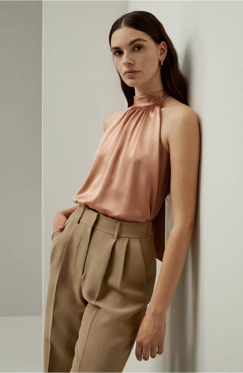 Lilysilk Graceful Breeze Silk Halter Top, Alternate, color, Quartz Rose