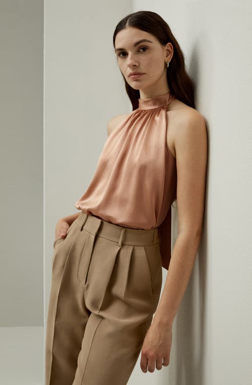 Shop Lilysilk Graceful Breeze Silk Halter Top In Quartz Rose