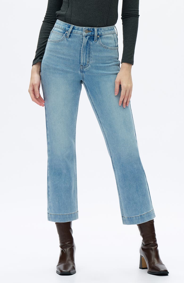 Bayeas High Waist Ankle Straight Leg Jeans, Main, color, Light Blue