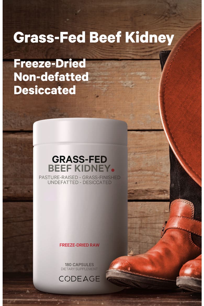Grass-Fed Beef Kidney Glandular Supplement, Alternate, color, White