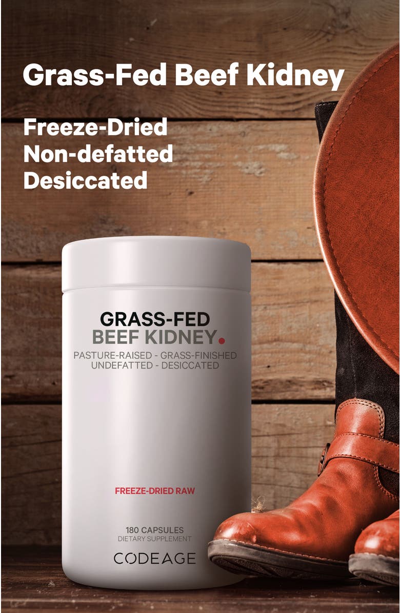 Codeage Grass-Fed Beef Kidney Glandular Supplement, Alternate, color, White
