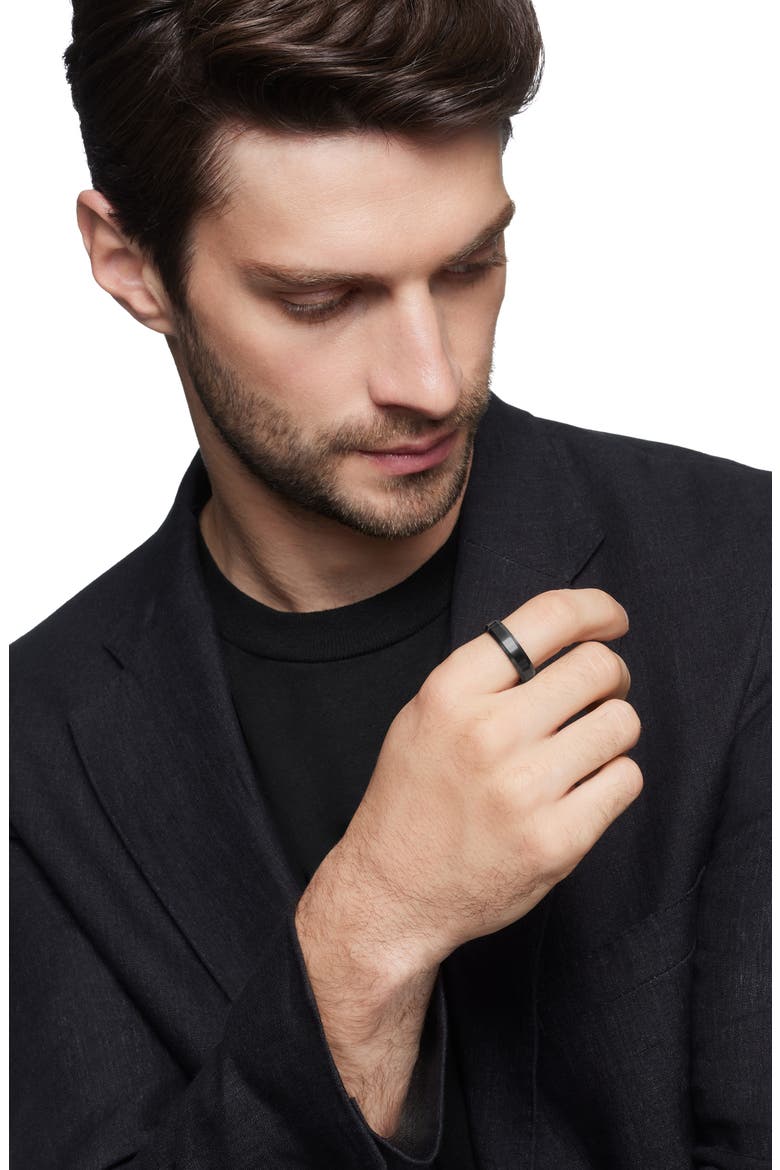 Beveled Band Ring, 6mm, Alternate, color, BLACK TITANIUM
