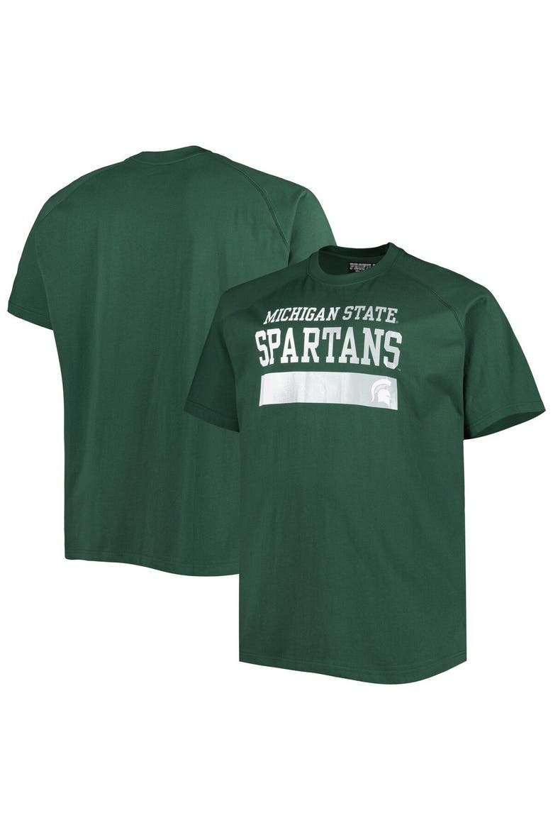 Men's Green Michigan State Spartans Big & Tall Raglan T-Shirt, Main, color, Green