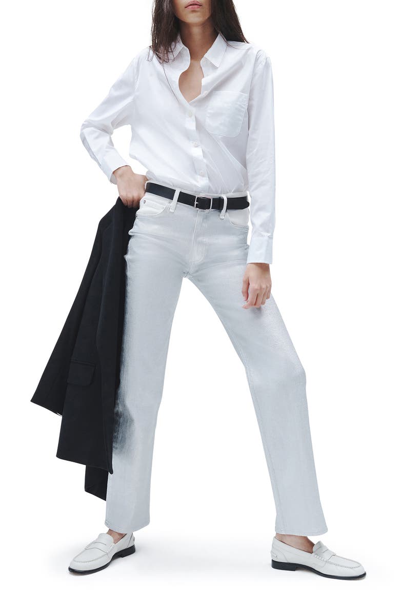 rag & bone Harlow Straight Leg Jeans, Alternate, color, Ctdsilver