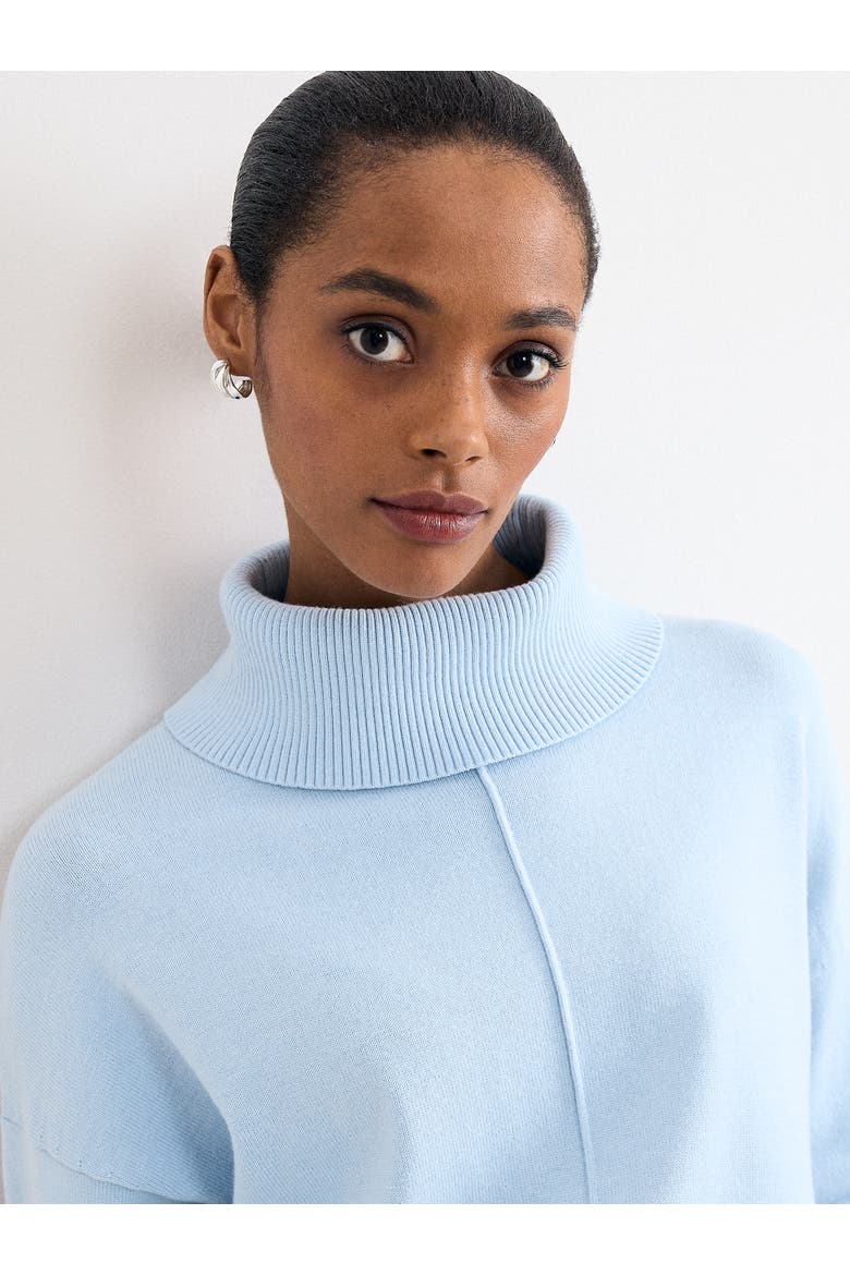 Steph Roll Neck Side-Zip Knitted Jumper, Alternate, color, Pale Blue
