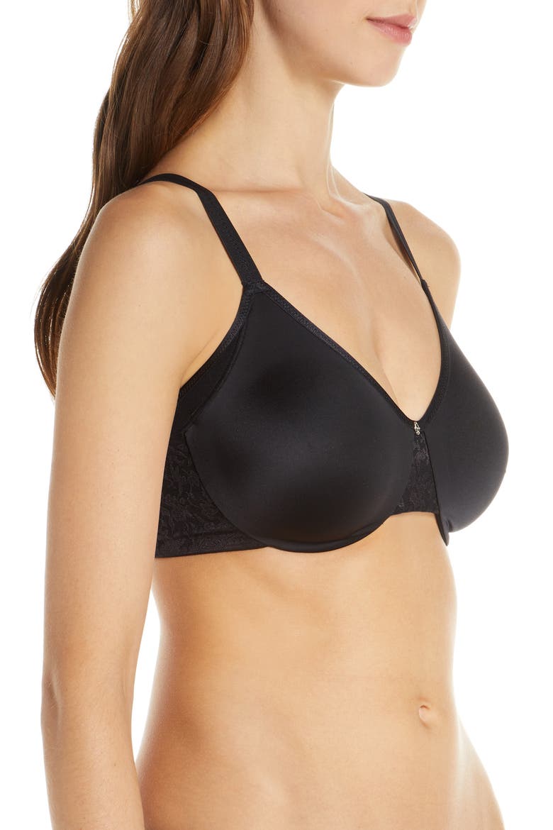 Smooth Profile Underwire Minimizer Bra, Alternate, color, BLACK