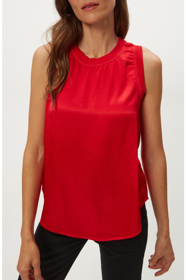 Shay Satin Tank Top, Alternate, color, POPPY