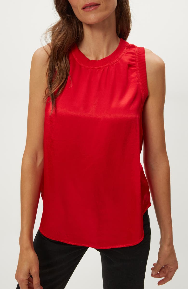 Michael Stars Shay Satin Tank Top, Alternate, color, Poppy