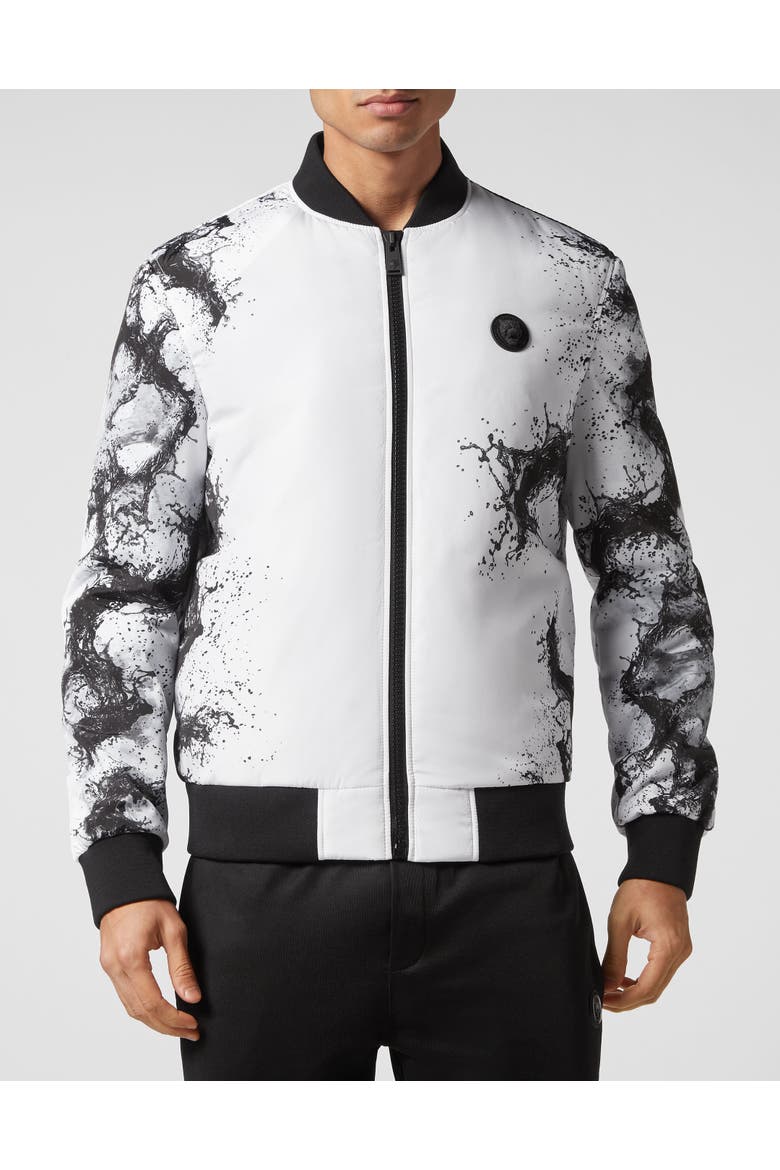 Nylon Bomber Splash Extreme Men, Main, color, white/black