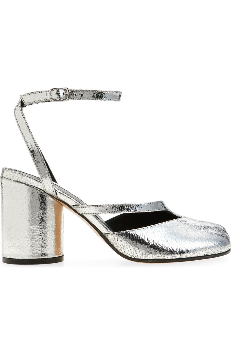Maison Margiela Tabi Metallic Ankle Strap Pump, Alternate, color, Metallic Silver