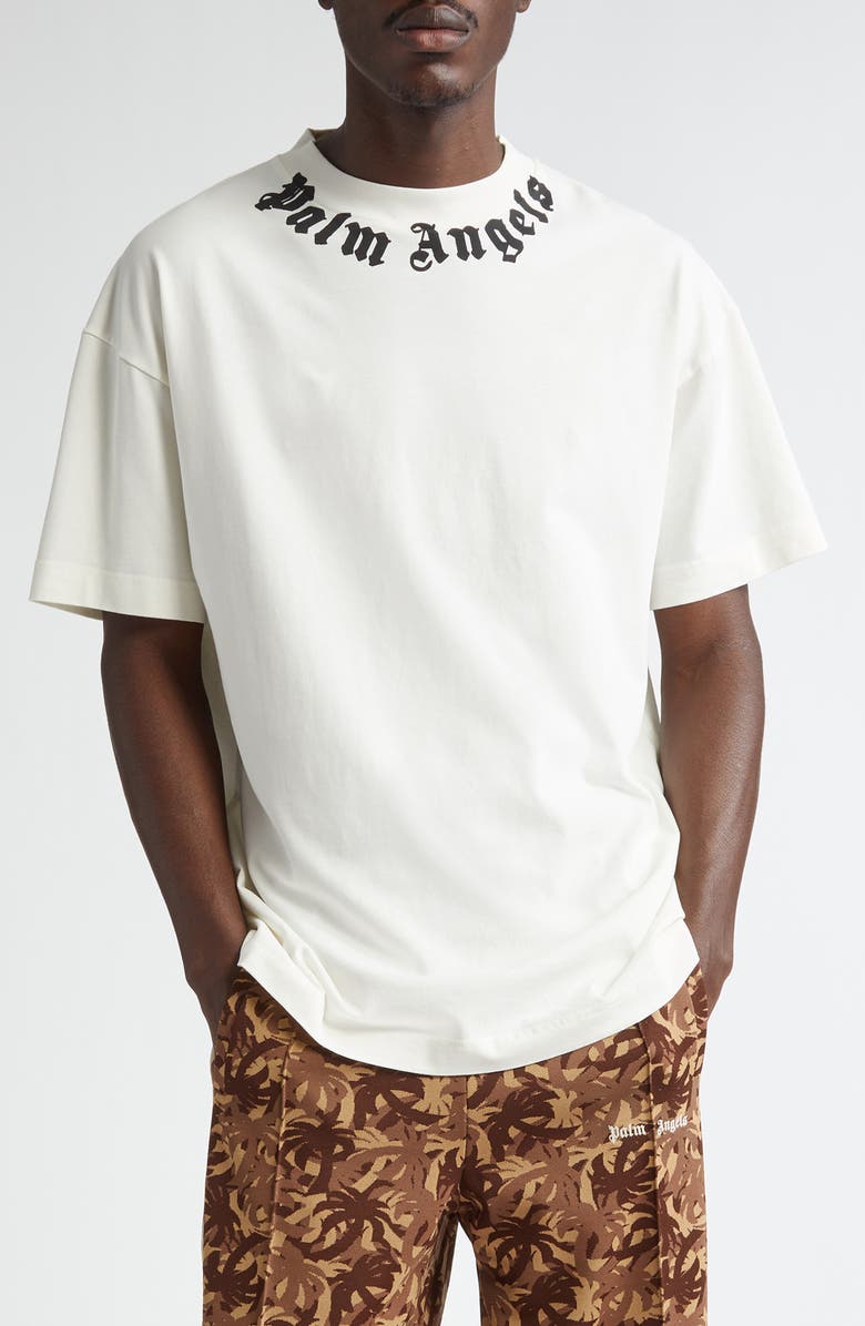 Palm Angels Neck Logo Graphic T-Shirt, Main, color, 