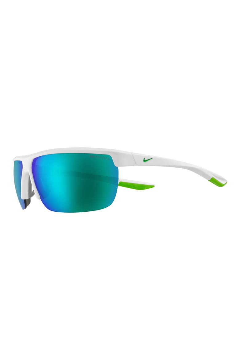 71mm Nike Tempest Performance Sunglasses, Alternate, color, MATTE WHITE/GREY/GREEN