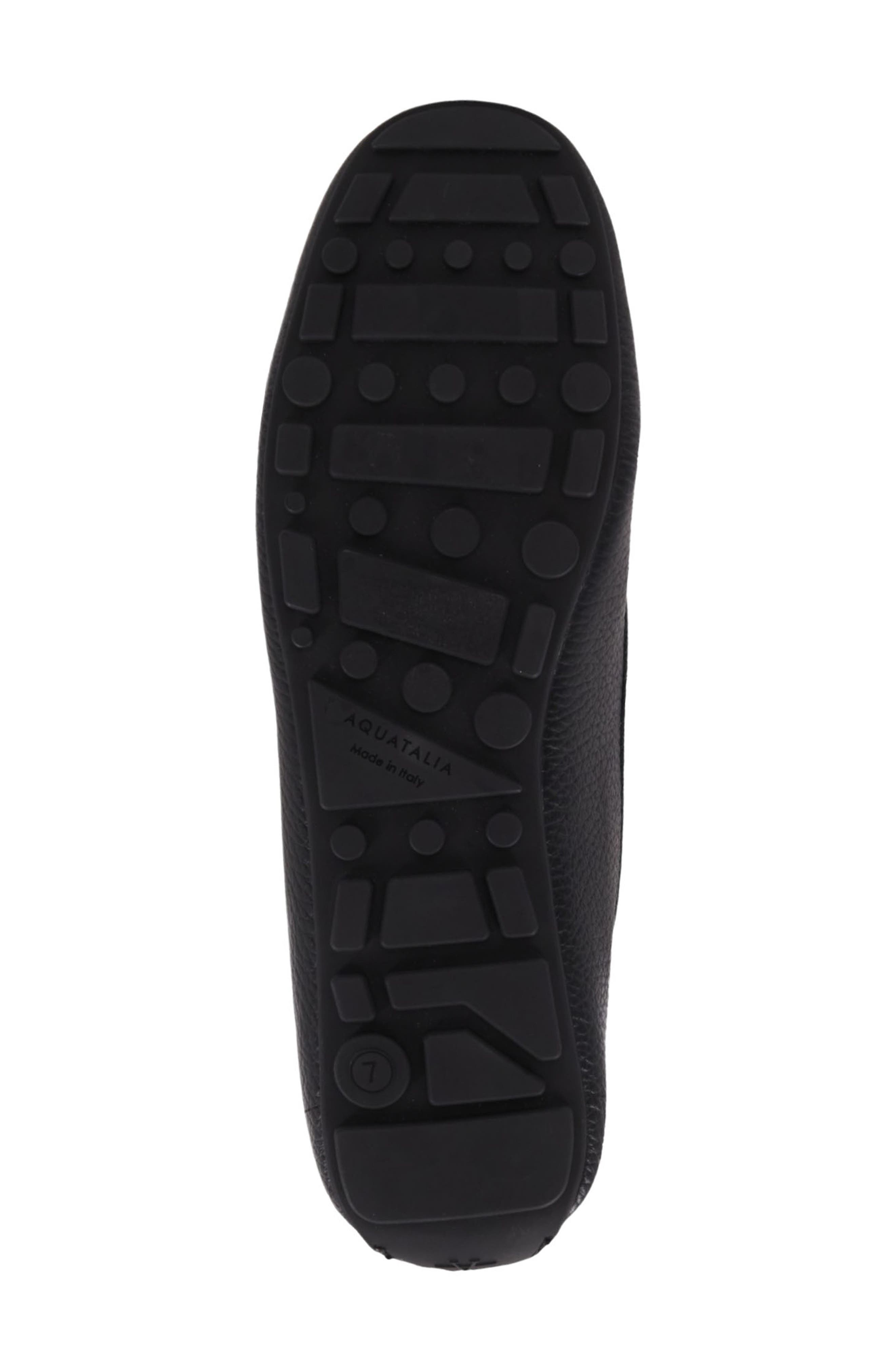 Aquatalia Qalista Weatherproof Faux Shearling Lined Driving Shoe, Alternate, color, Black/ Black