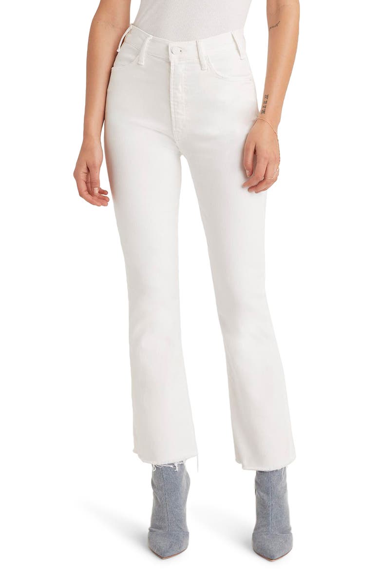 The Hustler High Waist Fray Hem Ankle Bootcut Jeans, Main, color, FAIREST OF THEM ALL