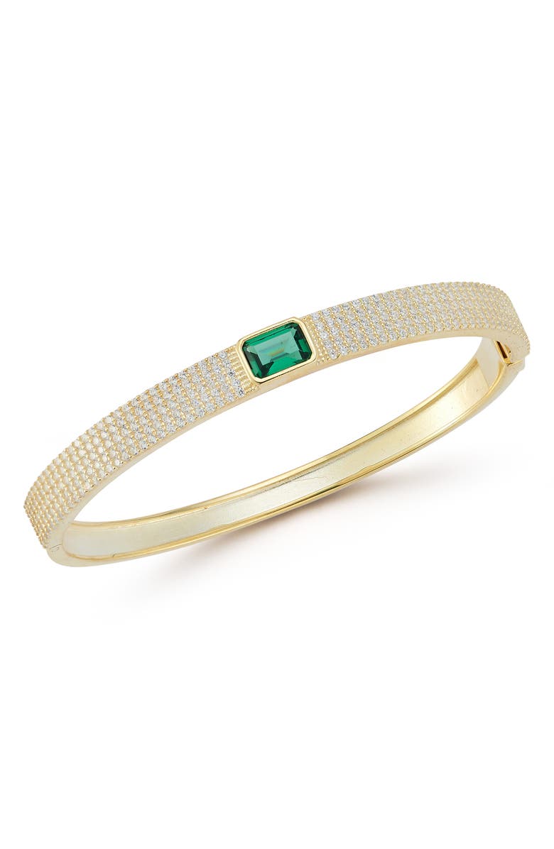 CHLOE AND MADISON Pavé Bangle, Main, color, Gold/ Green