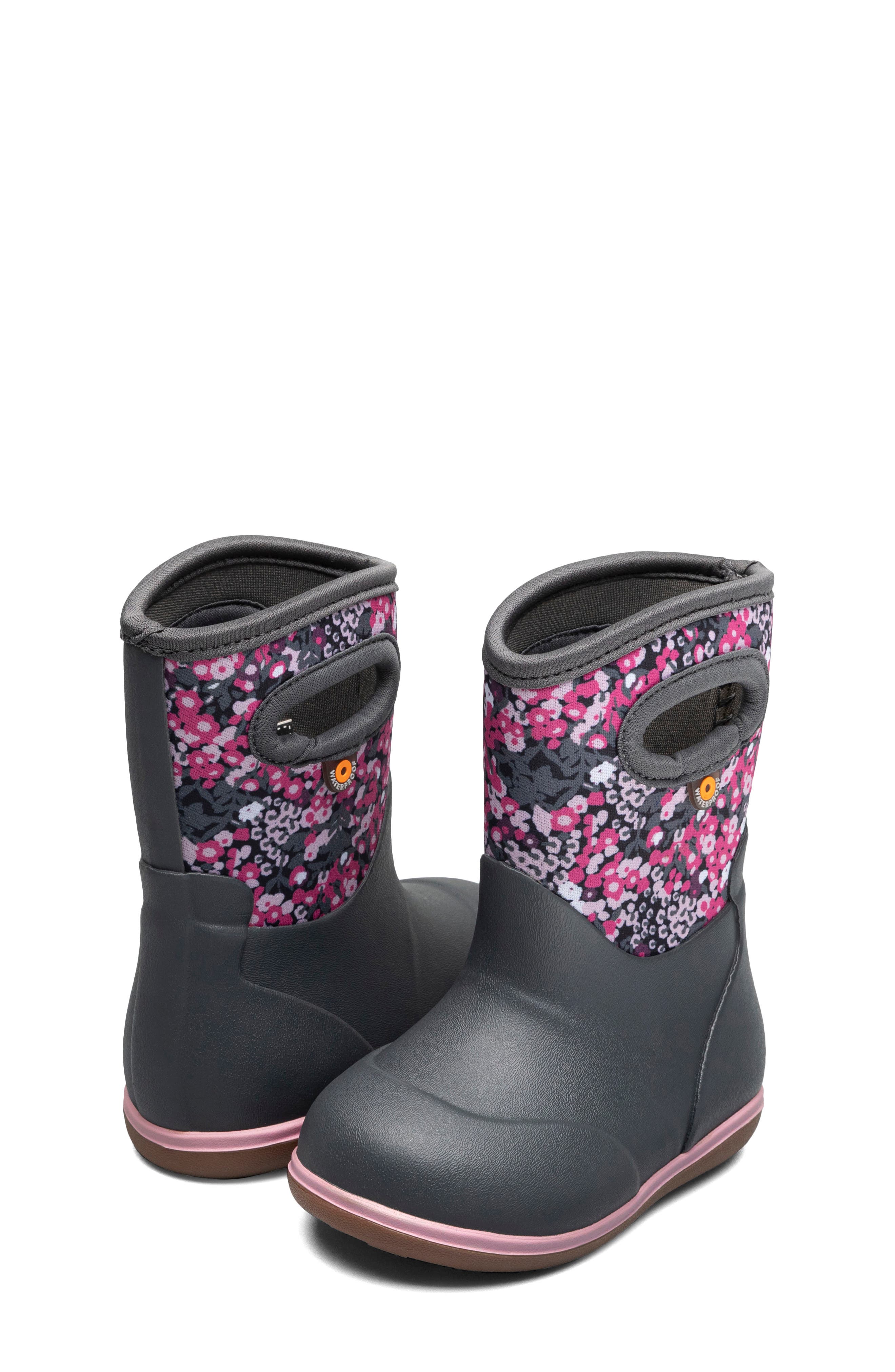 Kids' Baby Classic Impressionist Waterproof Rain Boot, Alternate, color, DARK GRAY MULTI