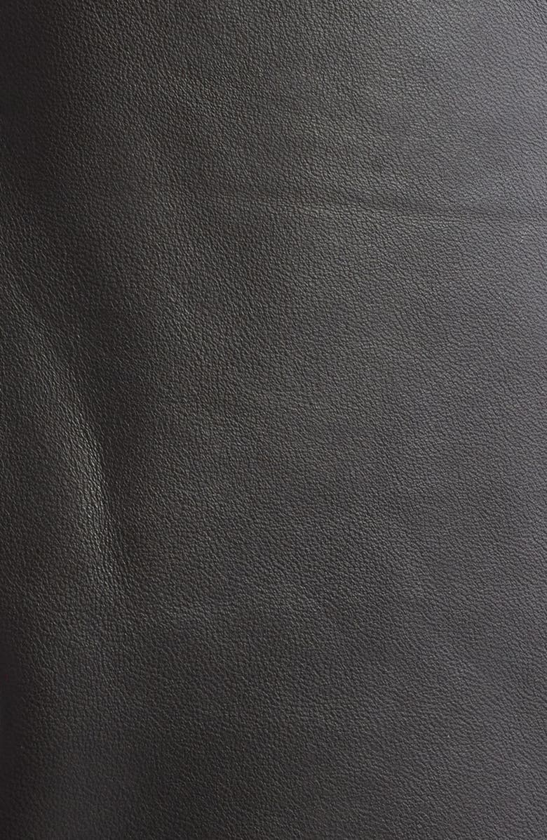 Wax London Kendal Leather Flight Jacket with Genuine Shearling Collar, Alternate, color, Dark Brown