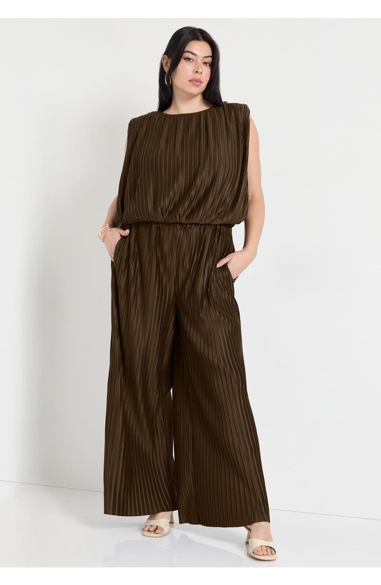 June + Vie Plisse Dolman-Sleeve Cropped Top, Alternate, color, Potting Soil