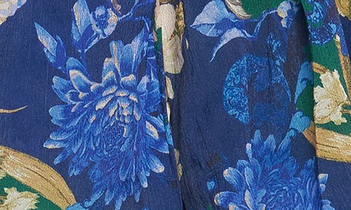 Flying Tomato Floral Tie Neck Long Sleeve Button-up Shirt In Multi