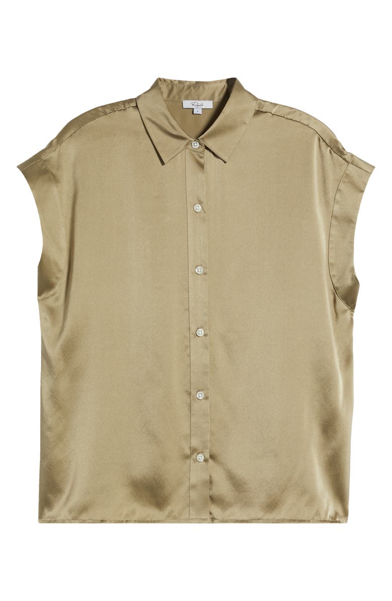 Rails Palmer Cap Sleeve Silk Button-Up Shirt, Alternate, color, 