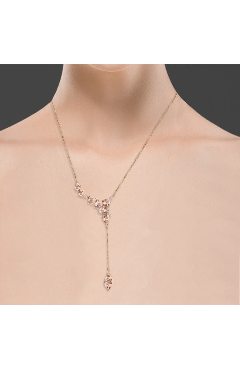 Hueb Mirage Rose Morganite & Diamond Asymmetric Necklace, Alternate, color, 