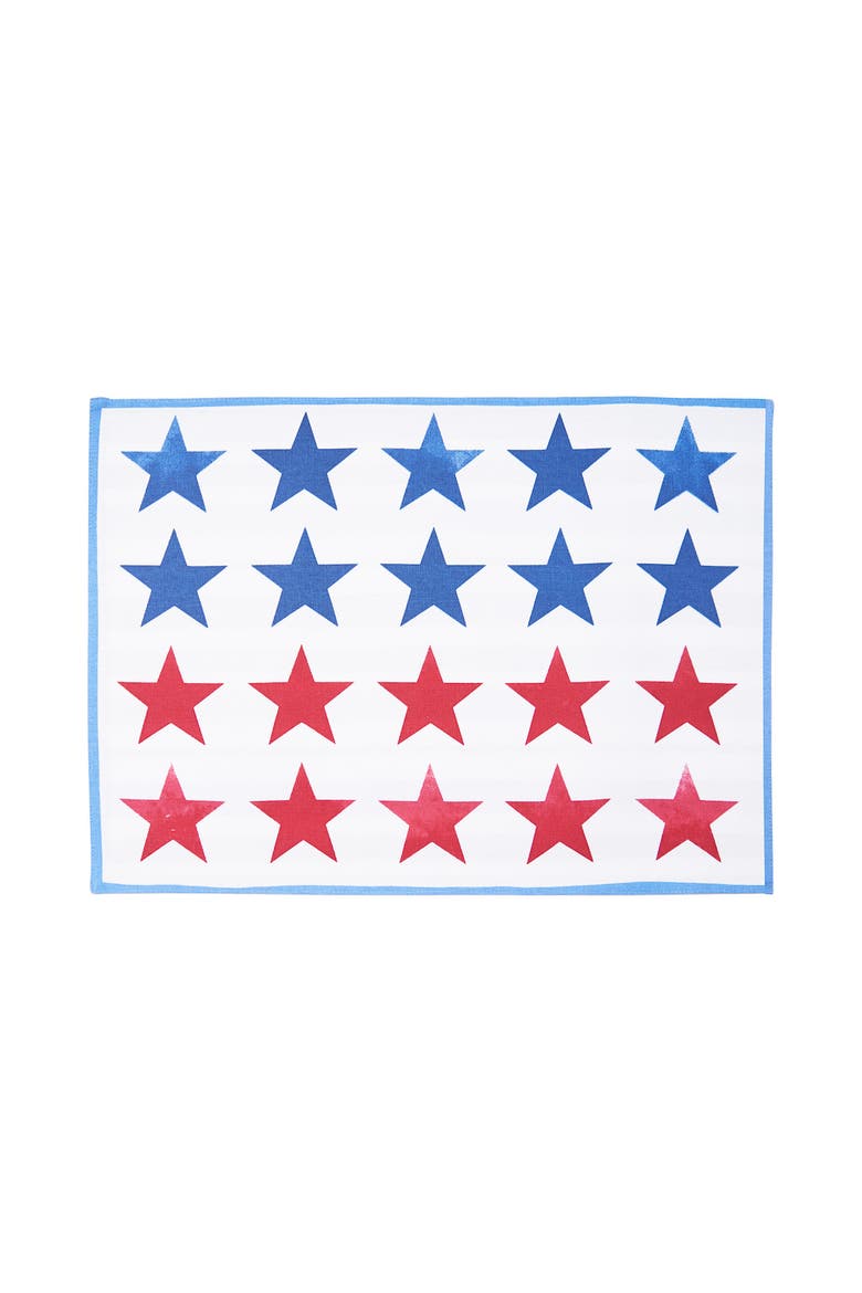Red White & Pow 100% Cotton Set of 6 Placemats 14" x 20", Alternate, color, Blue