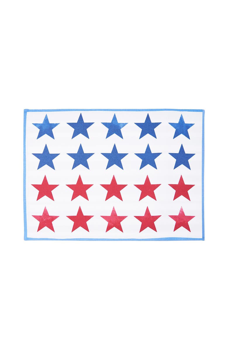 C&F Home Red White & Pow Placemats Set of 6, 14" x 20", Alternate, color, Blue