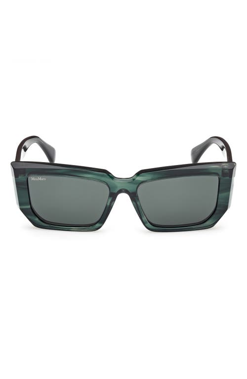 Max Mara 54mm Rectangular Sunglasses In Green
