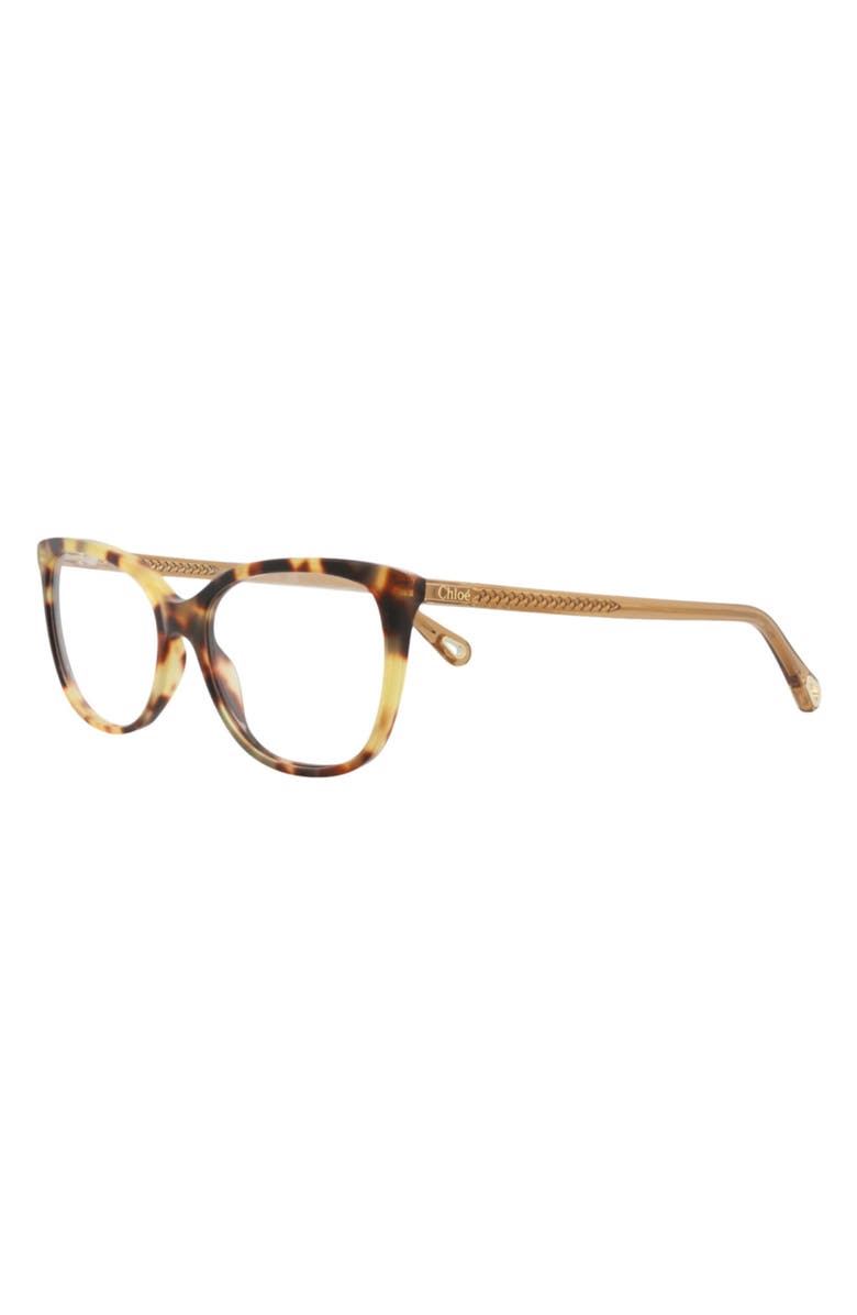 Chloé 54mm Cat Eye Optical Glasses, Alternate, color, Havana Brown Transparent