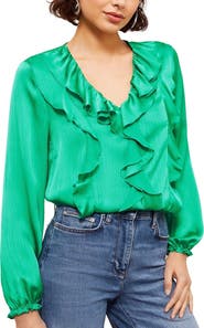 Friends Like These Ruffle Crinkle Satin Top