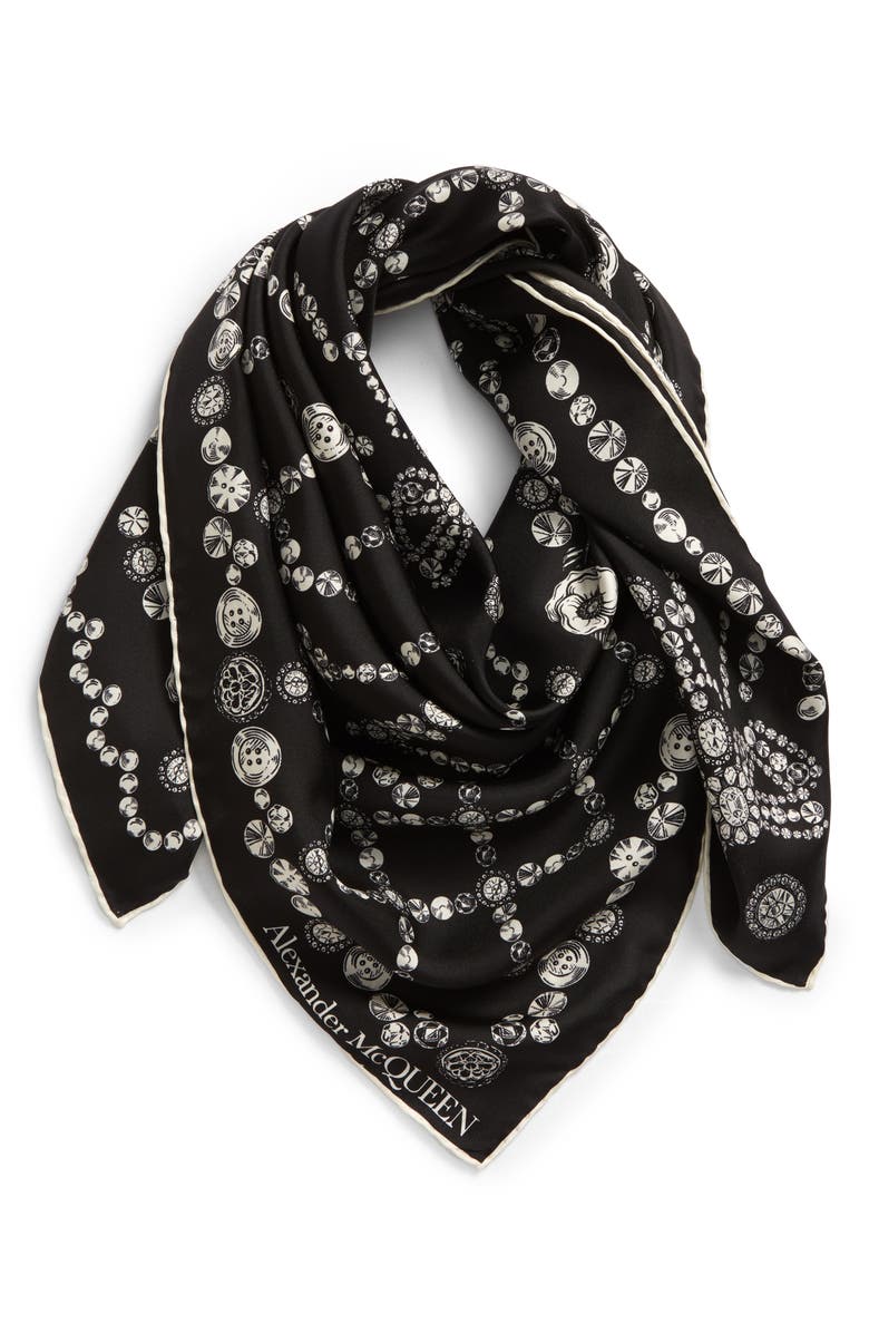 McQueen Alexander McQueen Jewel Print Silk Scarf, Alternate, color, 