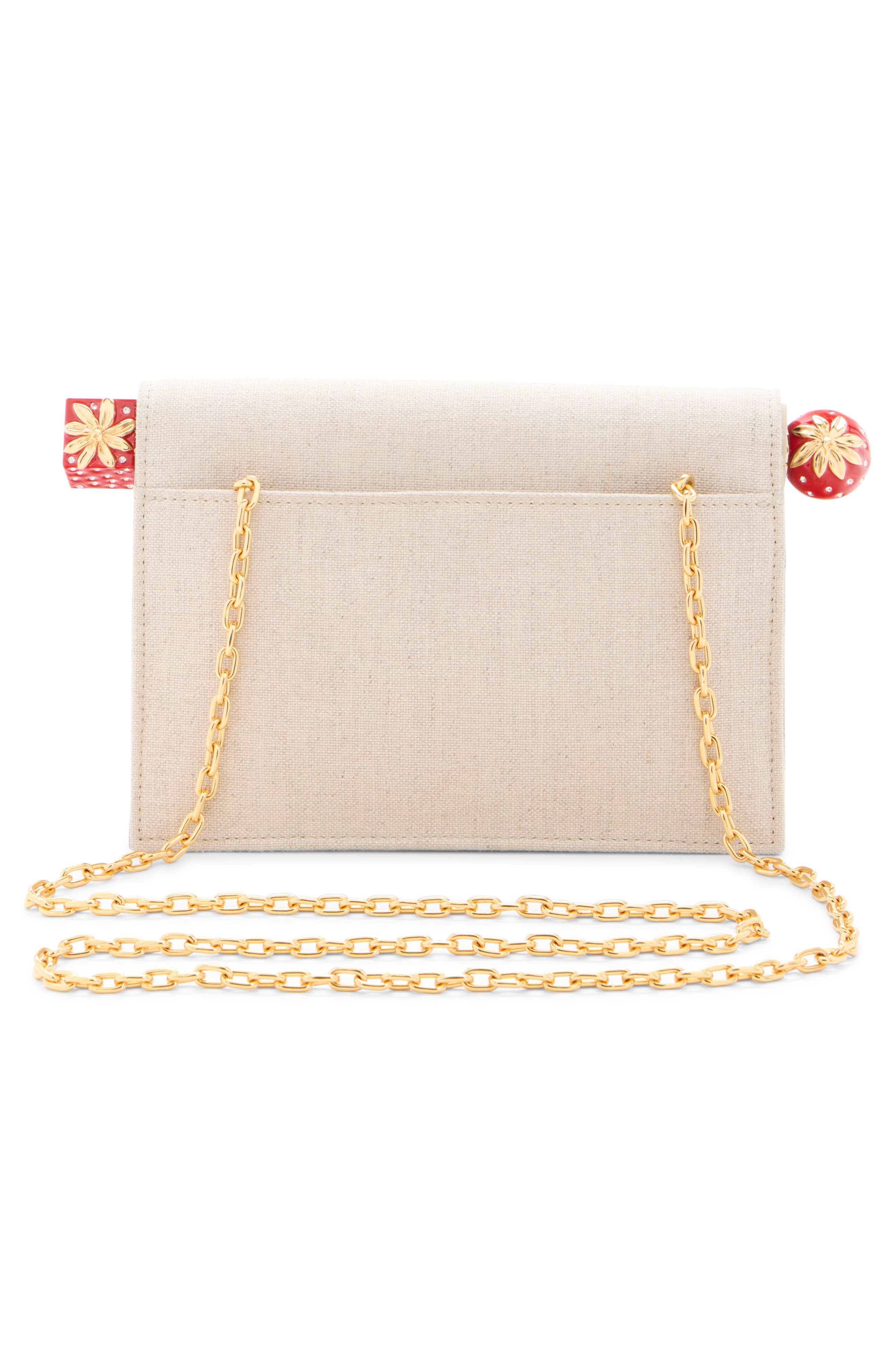 Jacquemus La Petite Pochette Rond Carré Canvas Clutch, Alternate, color, Light Greige