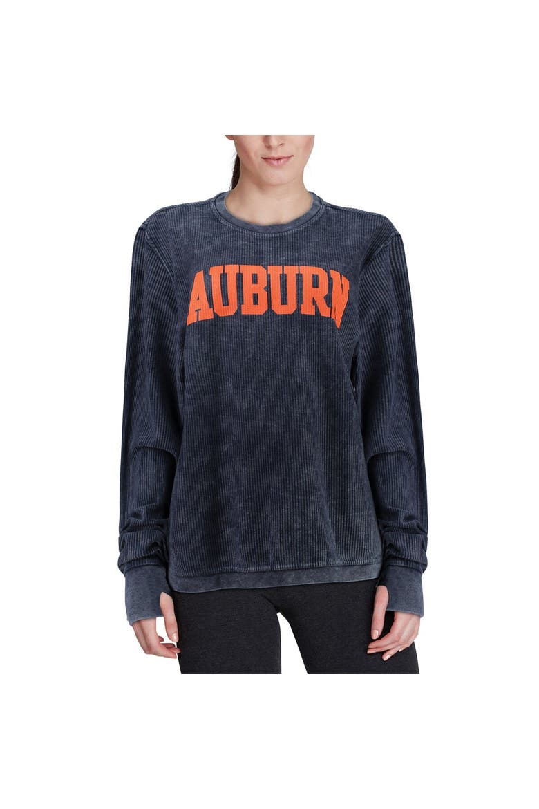 Women's Pressbox Navy Auburn Tigers Comfy Cord Vintage Wash Basic Arch Pullover Sweatshirt, Alternate, color, Navy