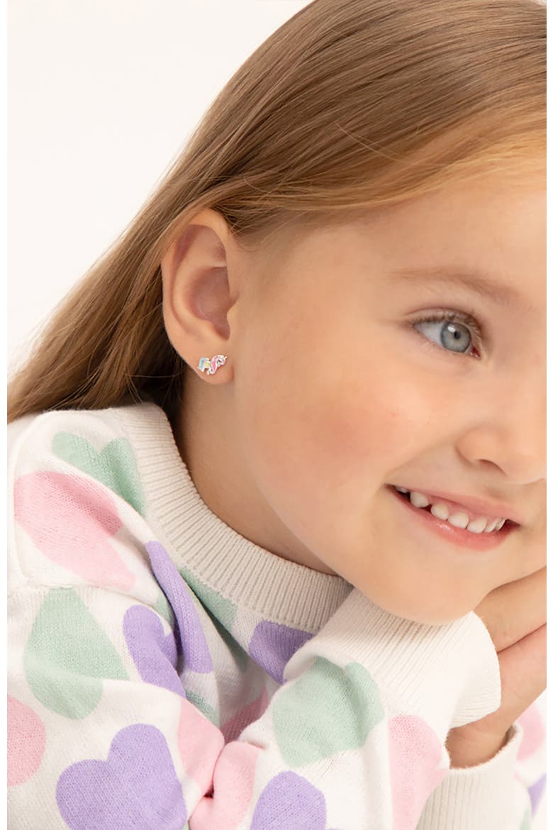 Miss Unicorn Earrings, Alternate, color, Pink