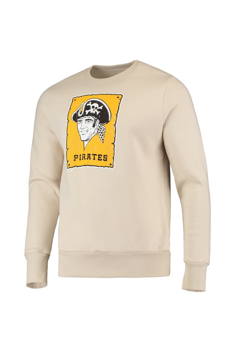 Men's Majestic Threads Oatmeal Pittsburgh Pirates Fleece Pullover Sweatshirt, Alternate, color, Oatmeal