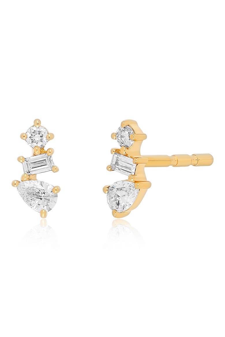 Multifacted Diamond Stud Earrings, Main, color, 14K YELLOW GOLD