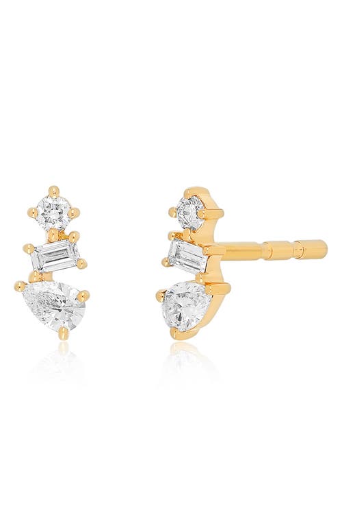 EF Collection Multifacted Diamond Stud Earrings in 14K Yellow Gold at Nordstrom