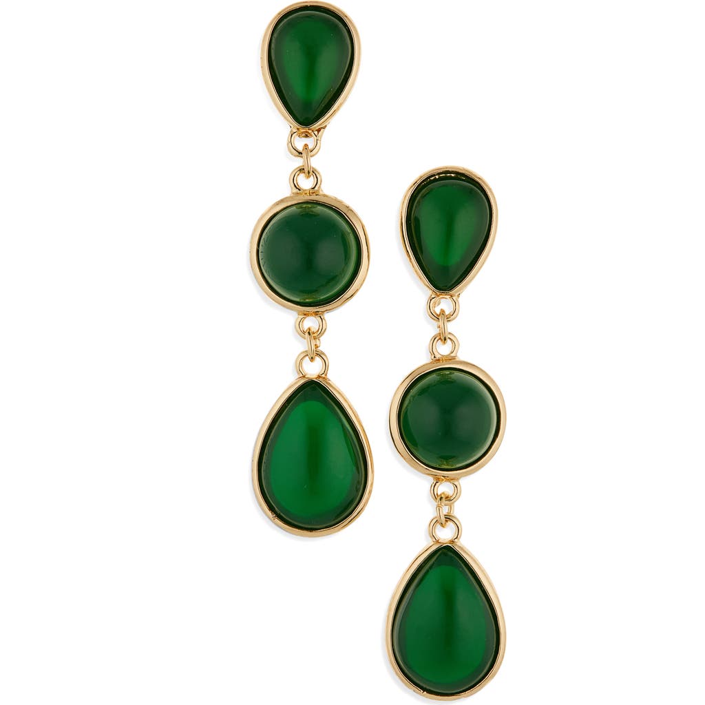 Cara Crystal Fringe Drop Earrings In Green