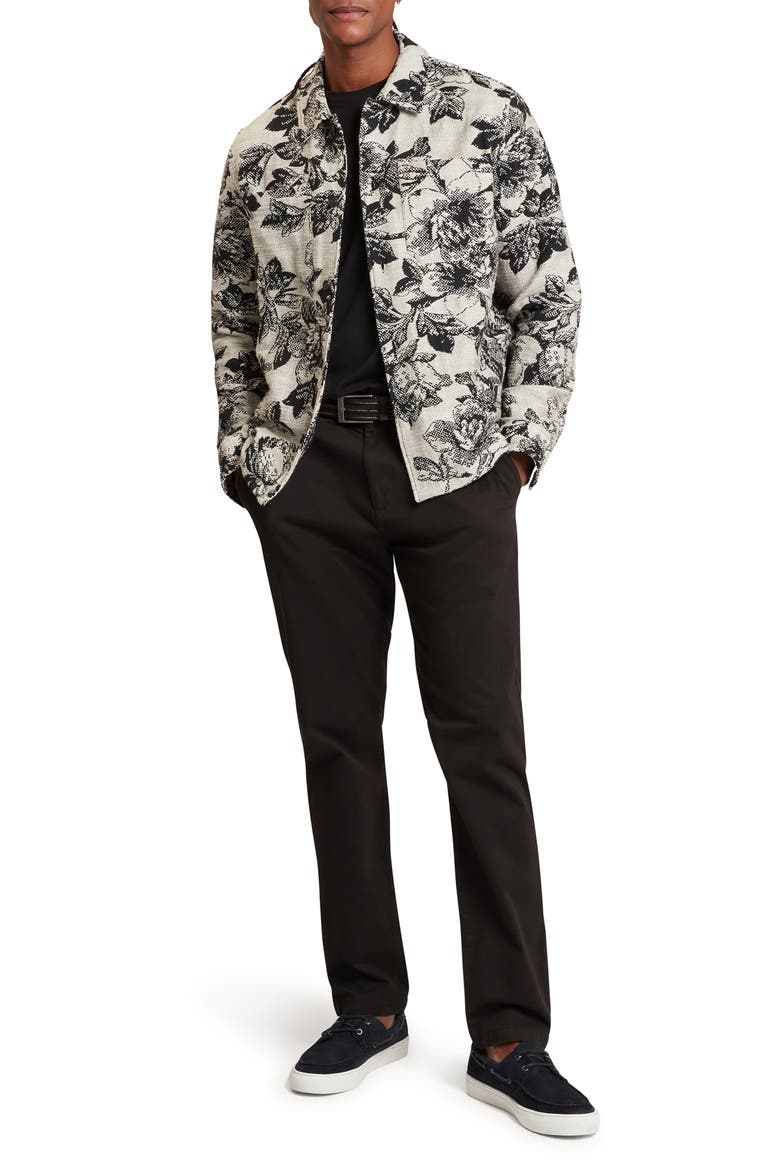 Mairis Floral Jacquard Button-Up Overshirt, Alternate, color, GREY