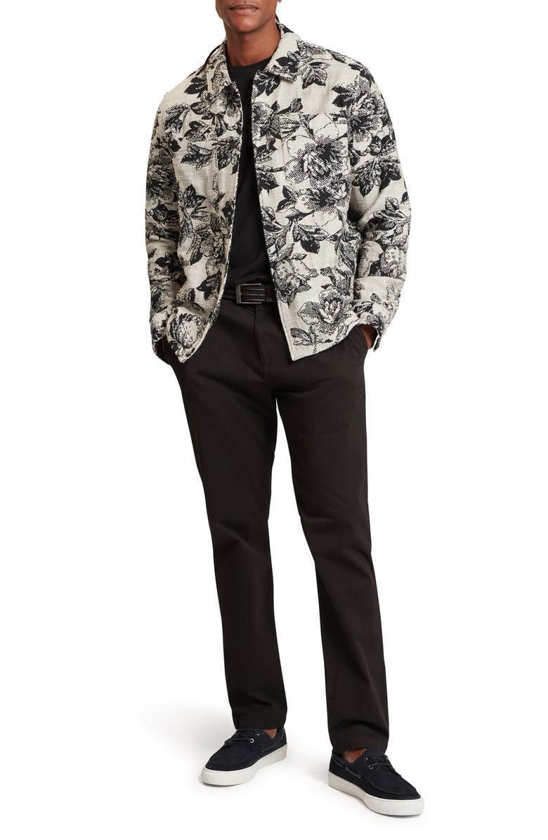 Ted Baker Mairis Floral Jacquard Button-Up Overshirt, Alternate, color, Grey