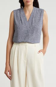 NORDSTROM RACK V-Neck Sleeveless Woven Shell Top