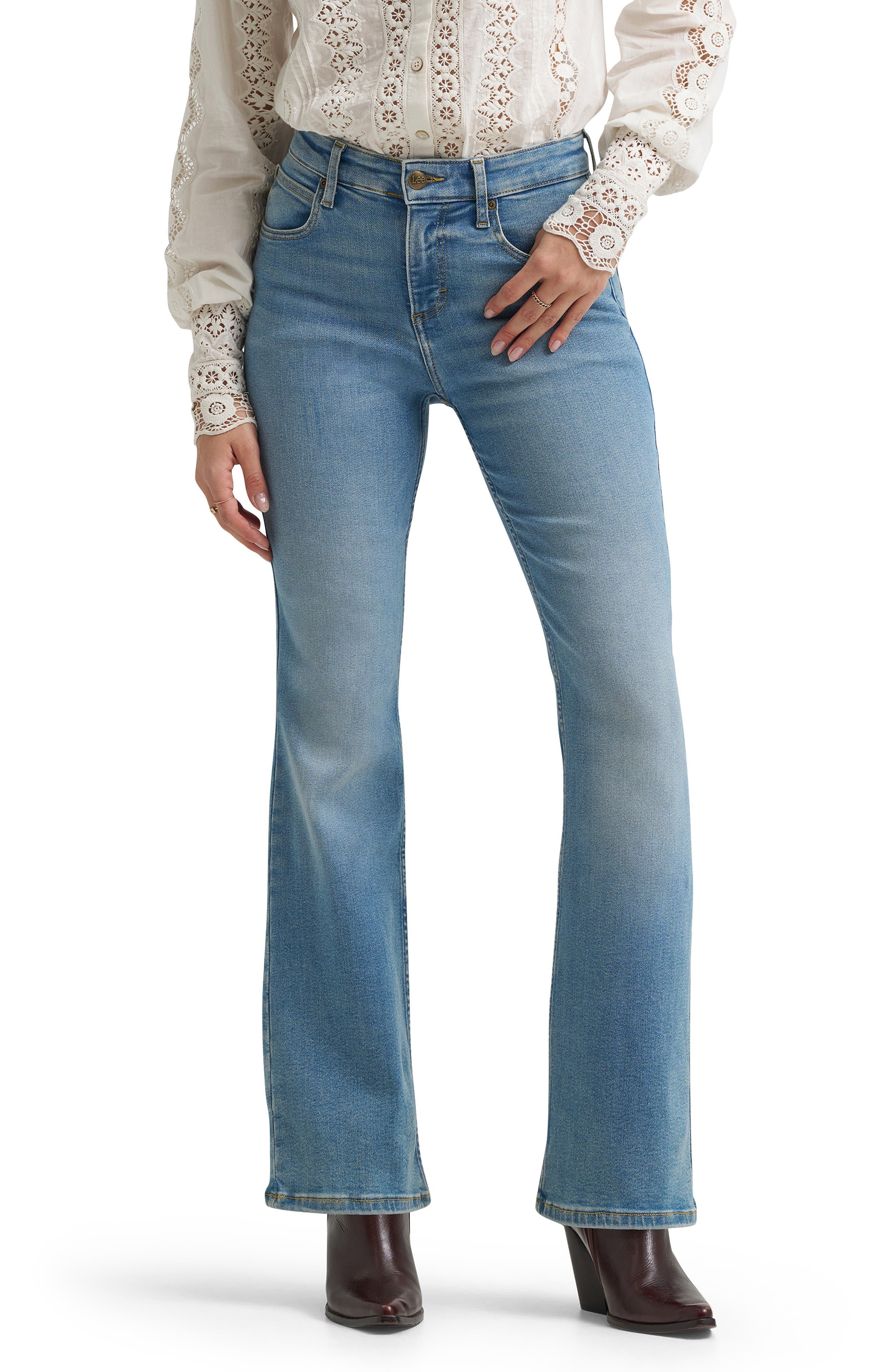 Lee Ever Fit Mid Rise Bootcut Jeans In Blue