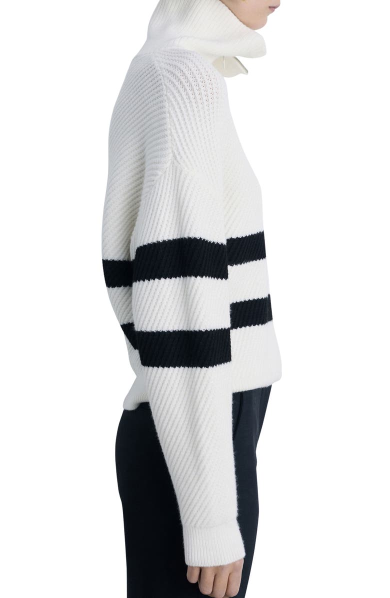MANGO Stripe Quarter Zip Sweater, Alternate, color,