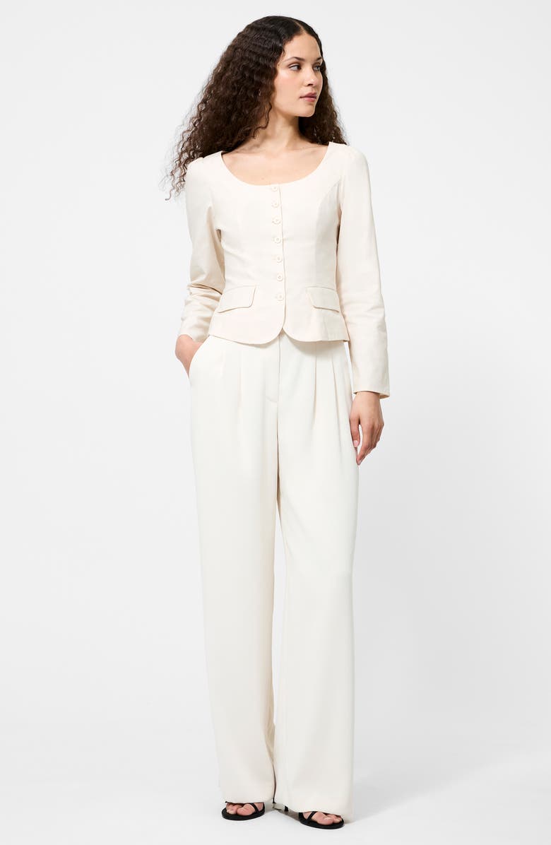 French Connection Inga 2-Pocket Button-Up Shirt, Alternate, color, Porcelain Cream