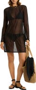 Sea Level Day Club Long Sleeve Mesh Cover-Up Dress