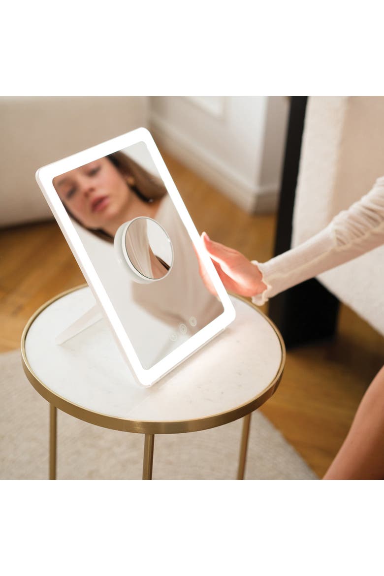 Slim Lightweight Rechargeable Travel Makeup Mirror Kit, Alternate, color, Black