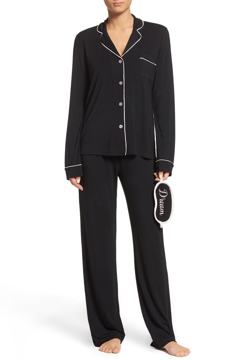 PJ Salvage Pajamas & Sleep Mask, Main, color, 