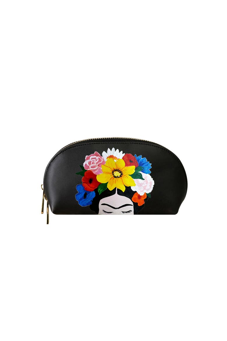 Her Floral Crown Makeup Bag, Main, color, Her Floral Crown